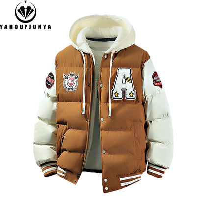 Jaqueta masculina de inverno, corta-vento, quente, para viagens e atividades ao ar livre. Jaqueta masculina casual com capuz, estilo esportivo e folgada, ideal para o outono.