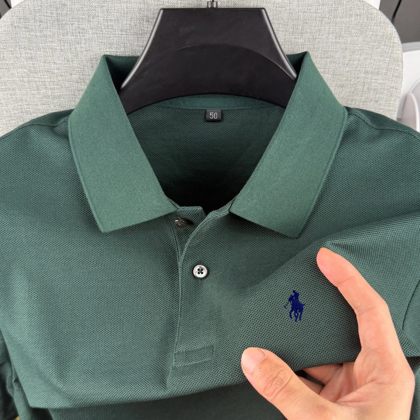 Camisa Polo Masculina de Manga Curta 100% Algodão Puro de Marca de Luxo, Coleção Verão 2026, com Bordado de Pônei, Estilo Golfe e Casual