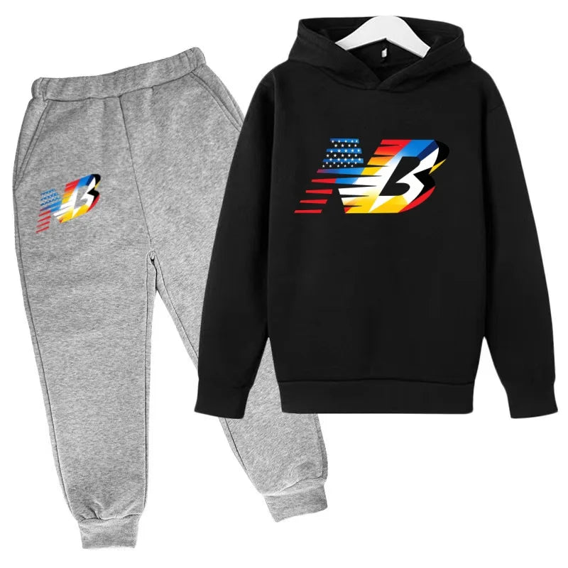 Última Coleção 2026 de Roupas Esportivas Infantis - Conjunto de Camiseta e Calça Comprida Confortável e Solto, Ideal para Meninos e Meninas de 3 a 13 Anos