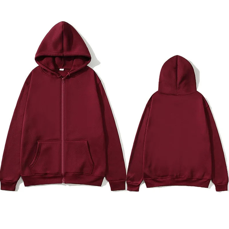 cardigan moletom com capuz cor sólida roupas esportivas top outono e inverno mesma camisa com zíper