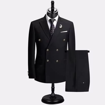 2025 ternos para homens novo estilo (blazer + calças) duplo breasted banquete de casamento/hosting/festa 2 peças blazer calças vestido