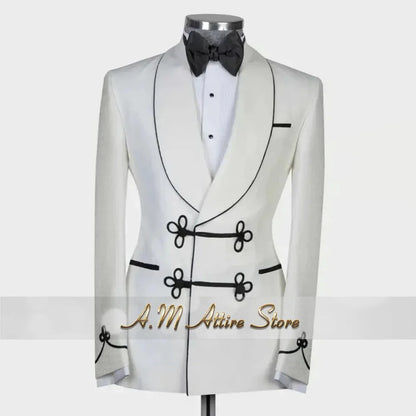 Ternos extravagantes masculinos, conjunto de 2 peças, xale, lapal, botão floral, jaqueta, calças, ajuste fino para casamento, coquetel, bola, jantar, vestido de festa, presentes
