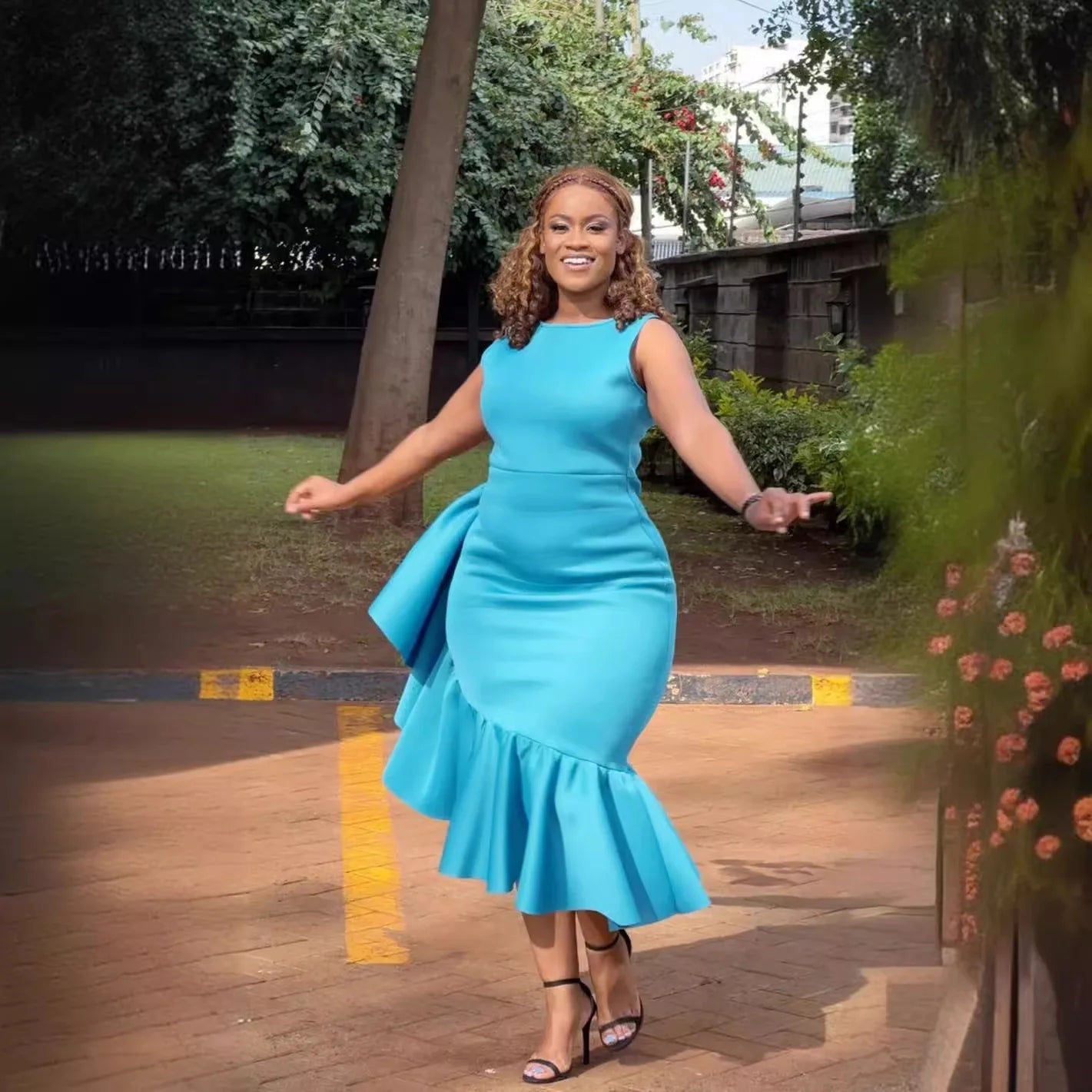 Casual feminino sólido babado bainha irregular sem mangas vestido maxi, festa de verão, aniversário, casamento, vestidos longos, mulheres, 2022