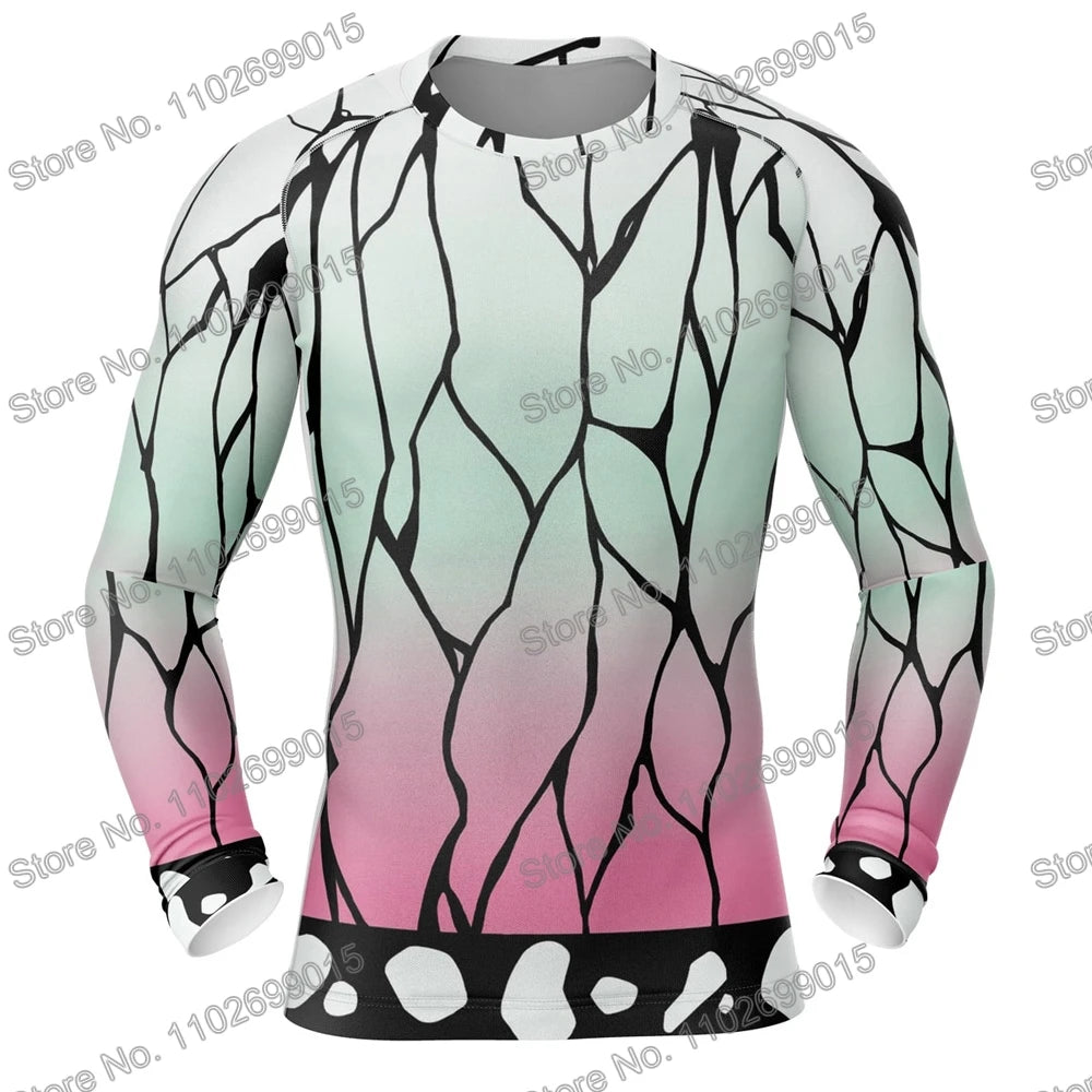 Matador de demônios Surfando Natação Mergulhando Camiseta Espartilho Manga comprida Guarda Erupção Trajes de banho Homens Proteção UV Roupas de surf Praia Tops de Fato Flutuante