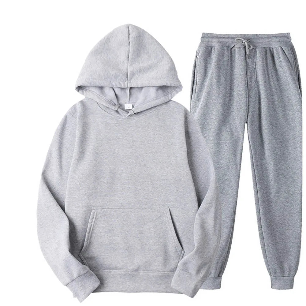 Agasalho masculino com capuz e calças jogger de alta qualidade masculino diário casual esportes moletom com capuz jogging terno