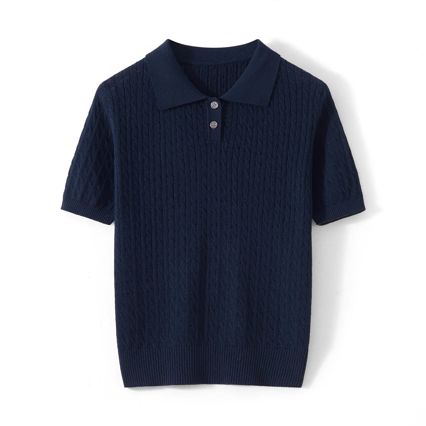 Camiseta Feminina de Algodão WinvyNee, Manga Curta, Azul Sólido, Ajuste Slim, Estilo Y2K, Gola Polo, Casual, Básica ZA1523009