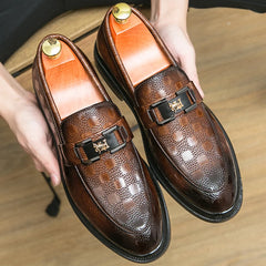 Sapatos sociais masculinos clássicos, sapatos formais de couro, de alta qualidade, casuais, para negócios, casamento, mocassins de escritório