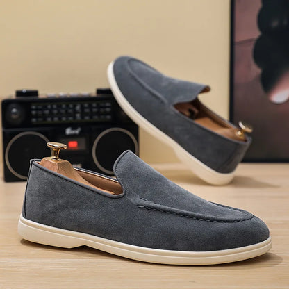 Spring  Autumn Male Sneakers for Lazy People Lightweight  Casual Men's Single Shoes Plus Size Men's Business Leather Shoes