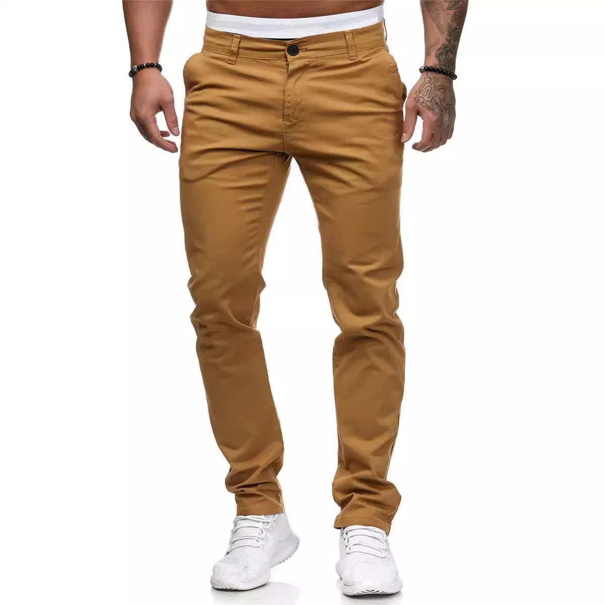 New Solid Color Business Trousers Men's Formal Business Work Pants Slim Straight Leg Pants Casual Trousers
