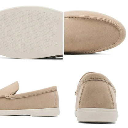 Sapatos casuais masculinos de couro de camurça, mocassins clássicos estilo britânico, sapatos masculinos leves e macios, mocassins masculinos sem cadarço para dirigir