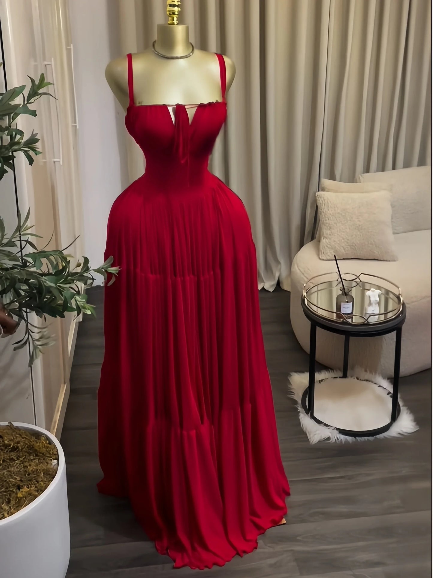 CM.YAYA 2026 Novo Vestido Longo Maxi Feminino Halter Sem Alças para Verão, Festa, Aniversário, Praia, Sexy, Férias