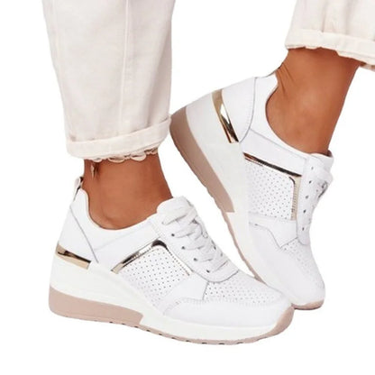 Tênis Feminino Chunky 2026, Cor Sólida, Plataforma, Sola Grossa, Zíper, Vulcanizado, Estilo Zapatos De Mulher