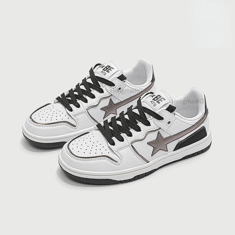 Women Shoes for Men Tennis Retro Star Y2K Punk Skateboard Shoes Fashion Male Sneakers Couple Outdoor Gym Casual Sports Shoes