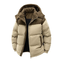 Casaco de Inverno Masculino KIDWHXR, Parka Acolchoada Quente com Capuz, Jaqueta Casual Solta com Bolso e Zíper, Manga Longa