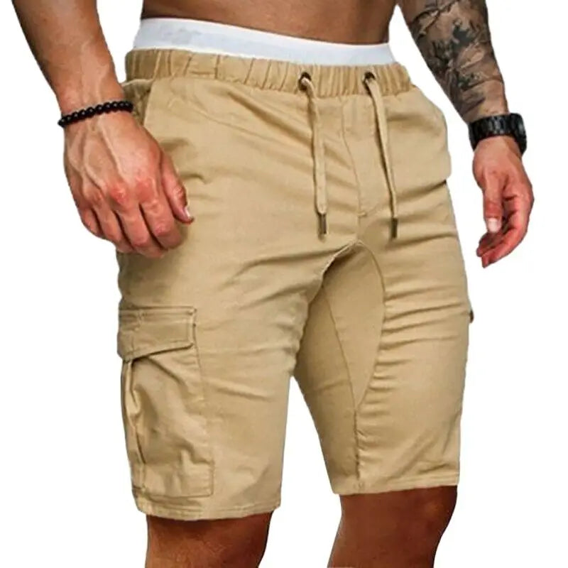 Calções casuais dos homens verão carga shorts ginásio esporte correndo treino calças de carga jogger cordão sólido jogging shorts