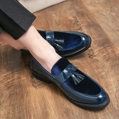 Sapatos Casuais Masculinos de Grife com Salto Baixo, Loafers Slip-on Modernos de Alta Qualidade com Borla, Sola Macia e Confortável, Tamanhos 38-48