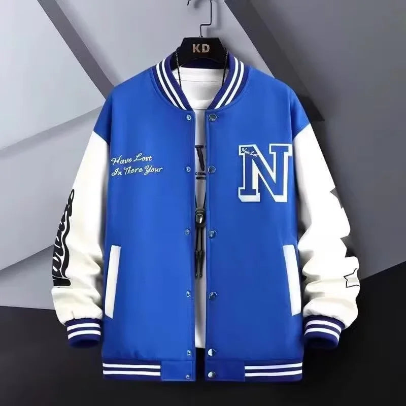 Carta bordada blusão masculino jaqueta de beisebol primavera novo estilo coreano harajuku hip-hop streetwear botão jaqueta universitária