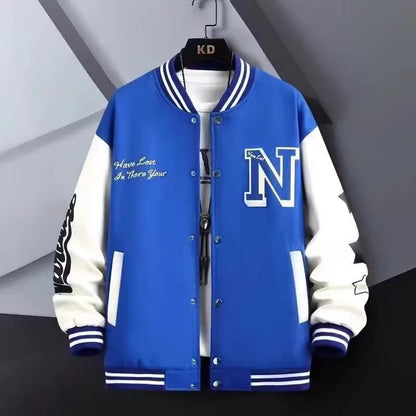 Carta bordada blusão masculino jaqueta de beisebol primavera novo estilo coreano harajuku hip-hop streetwear botão jaqueta universitária