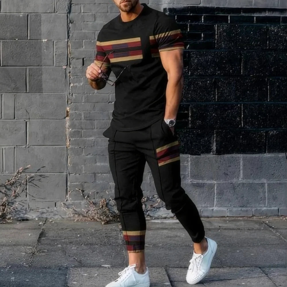 Novo terno esportivo de basquete masculino conjunto de jogging 3d impresso Qeen verão venda quente retro casual manga curta camiseta + calças 2 peças