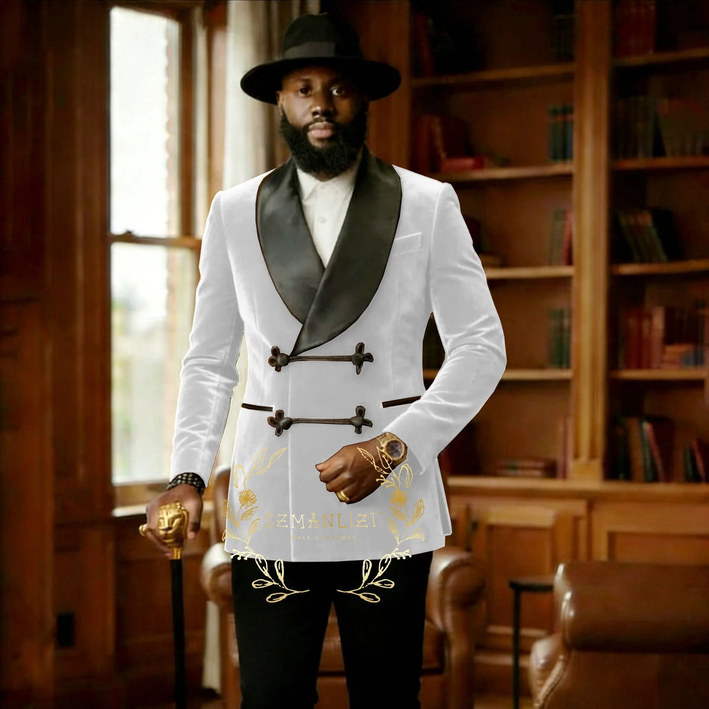 Ternos Formais Masculinos em Veludo Marrom, Blazer com Dois Botões, Calças Elegantes, Ajuste Slim, Roupas Masculinas para Casamento e Casual de Negócios