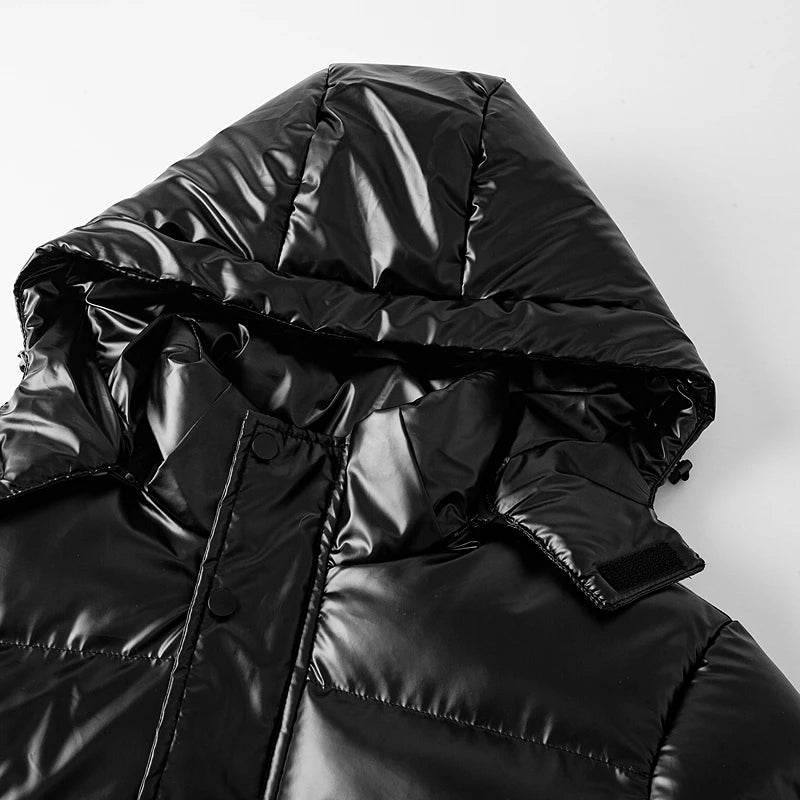 Jaqueta Puffer Masculina, Jaqueta de Inverno Quente e Espessa, Parka Acolchoada de Algodão, Casacos com Capuz, Moda Casual Masculina