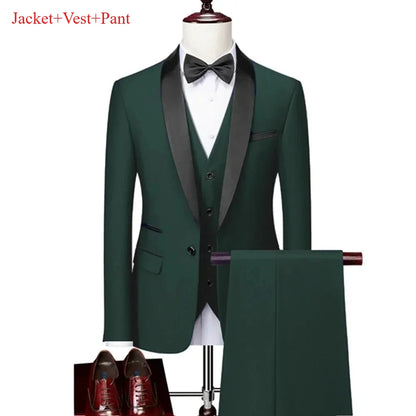 Lapela masculina preto terno conjunto casaco colete calças/negócios padrinhos noivo vestido de casamento fprmal blazer calças