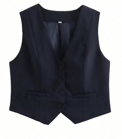 HH Moda Feminina Terno Sólido Colete Sem Mangas Colete Recortado Tops Coletes Primavera Verão Casual Senhora de Escritório Chic Tops