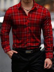 Men's long-sleeved Shirts Casual Shirts Plaid multi-color Pattern Shirts Retro Shirts Autumn And Summer long-sleeved Shirts