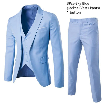 Ternos para homens elegante casamento 3 peças blazers outfit 2 conjunto jaquetas colete calças completo 2025 moda clássico negócios formal