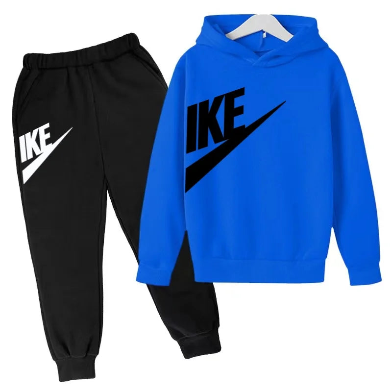 Conjunto de Moletom Infantil de Outono com Letras, Pulôver Esportivo para Crianças de 3 a 12 Anos, Casaco + Calças, Presente de Aniversário para Meninos e Meninas, Roupas de Lazer e Moda