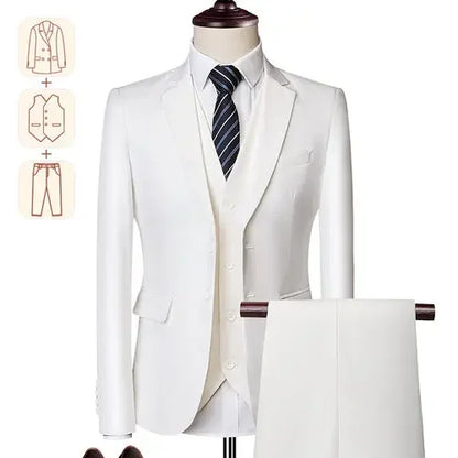 2025 New Men's Business Casual Suit for Weddings Male Solid Colour Formal Suit Sets Men Prom Party Tuxedo Dress
