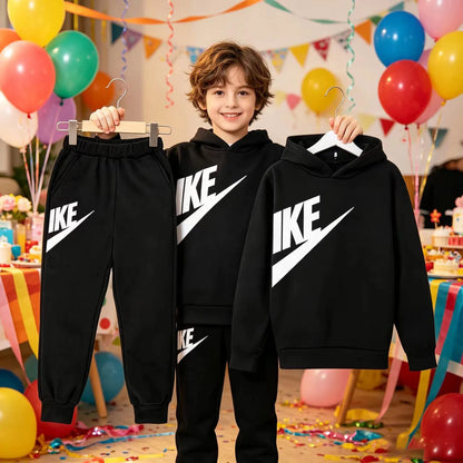 Conjunto de Moletom Infantil de Outono com Letras, Pulôver Esportivo para Crianças de 3 a 12 Anos, Casaco + Calças, Presente de Aniversário para Meninos e Meninas, Roupas de Lazer e Moda