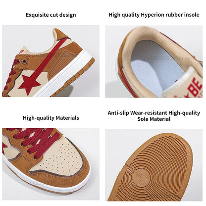 Women Shoes for Men Tennis Retro Star Y2K Punk Skateboard Shoes Fashion Male Sneakers Couple Outdoor Gym Casual Sports Shoes