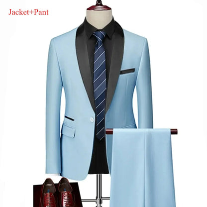 Lapela masculina preto terno conjunto casaco colete calças/negócios padrinhos noivo vestido de casamento fprmal blazer calças
