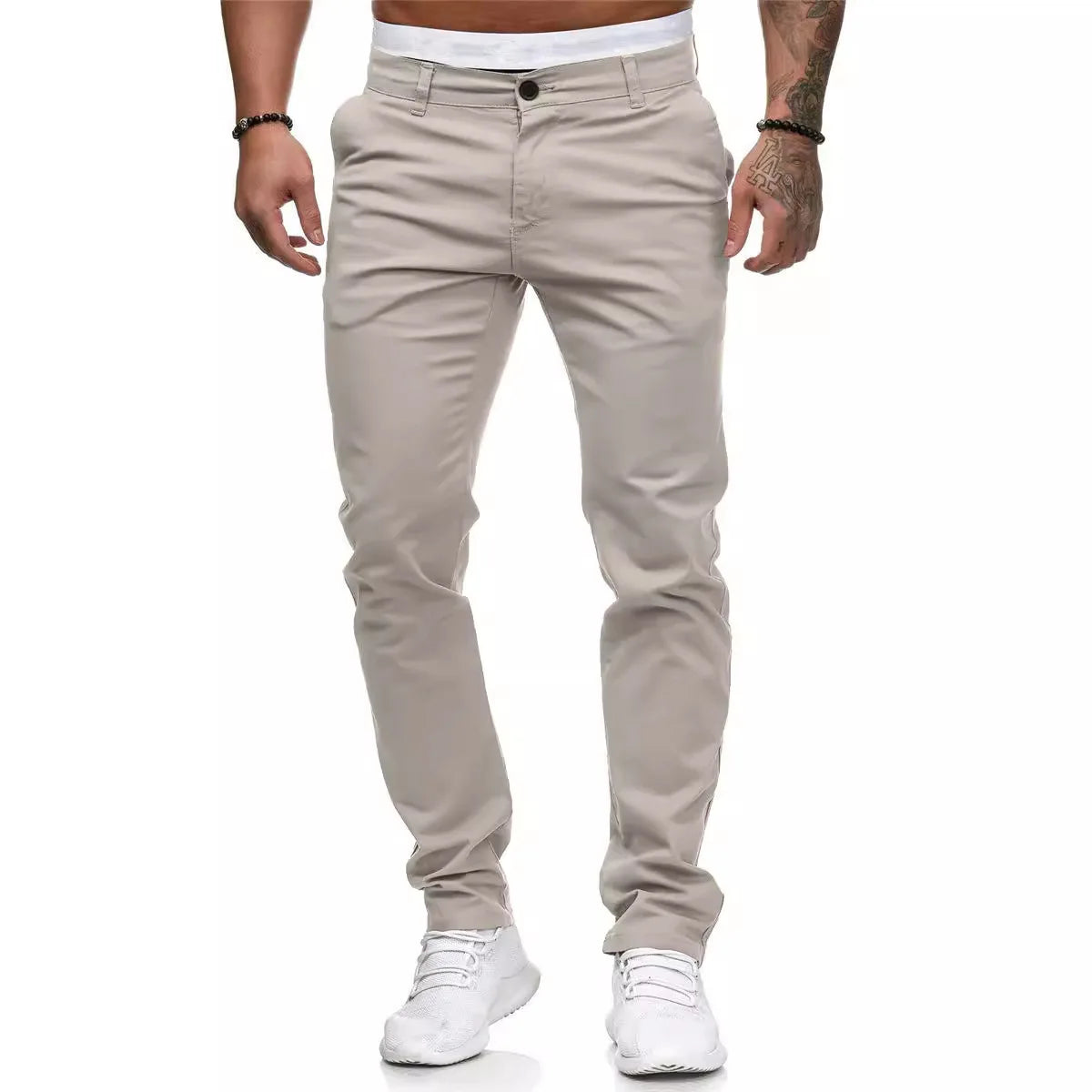 New Solid Color Business Trousers Men's Formal Business Work Pants Slim Straight Leg Pants Casual Trousers