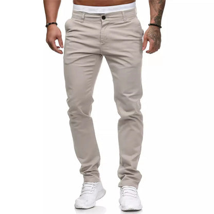 New Solid Color Business Trousers Men's Formal Business Work Pants Slim Straight Leg Pants Casual Trousers