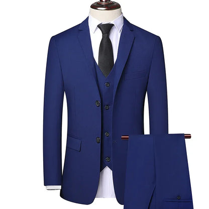 A nova loja oferece preços com desconto casual formal negócios masculino moda cavalheiro cor sólida terno cabido para todas as estações