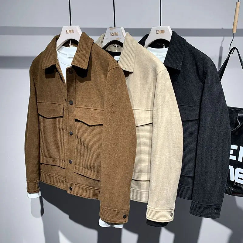 Jaqueta masculina lapela solta e simples jaqueta na moda marca juventude casaco elegante e personalizado topo masculino