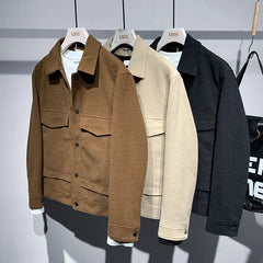 Jaqueta masculina lapela solta e simples jaqueta na moda marca juventude casaco elegante e personalizado topo masculino