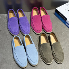 Men Classic British Style Loafers Moccasins Cow Suede Genuine Leather Fashion Men's Casual Shoes Mens Outdoor Driving Flats