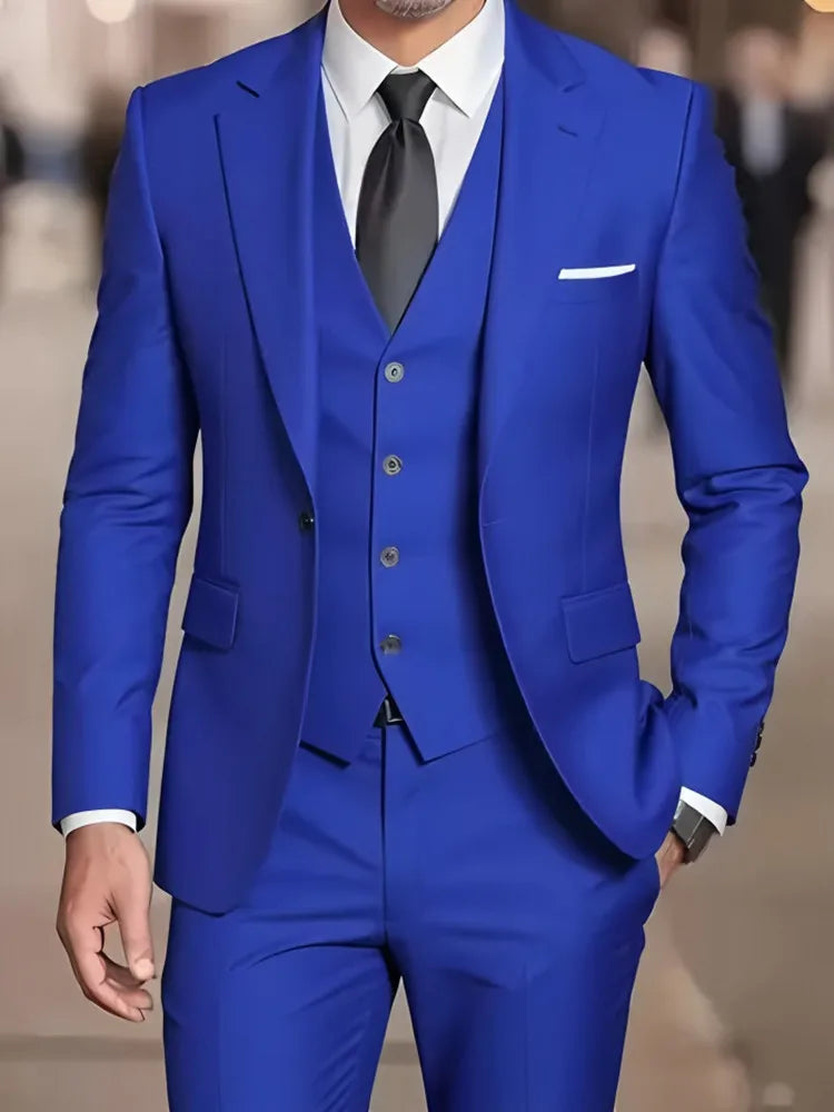 Novo terno bege masculino negócios smoking formal 3/2/1 peça vestido único breasted noivo padrinho de formatura festa de casamento