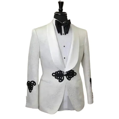 2 pçs ternos florais para homens baile de formatura com botões de árvore de natal casamento noivo smoking fino ajuste jaqueta com calças estilo africano 2025