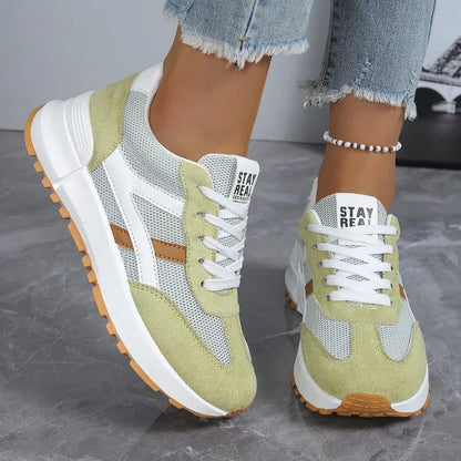 Tênis femininos novos para primavera/outono 2026, casuais, com cadarço, de grife, luxuosos, plataforma, estilo mocassim, antiderrapantes e confortáveis.