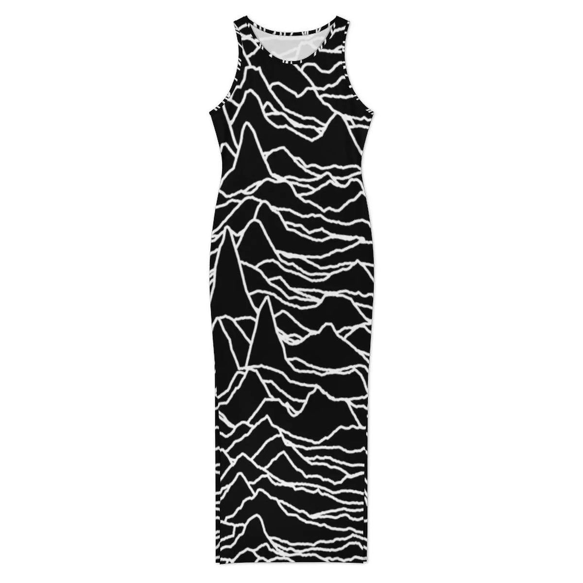Vestido Bodycon com Estampa Abstrata, Vestido Maxi Retrô de Verão, Sem Mangas, Casual, Estilo Y2k, Tamanho Grande 4XL