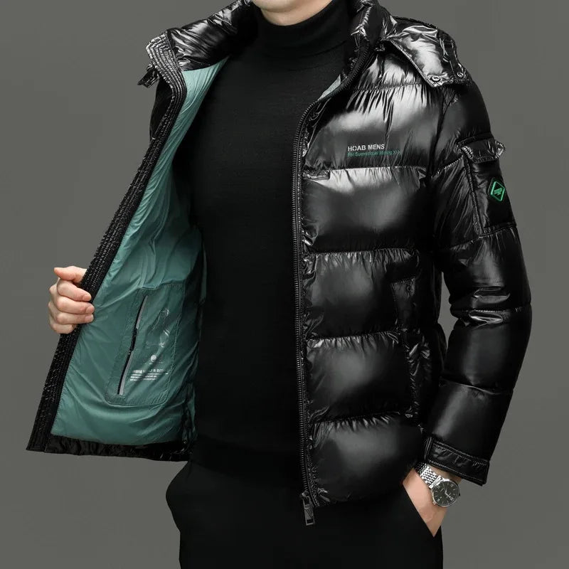 Jaqueta de inverno masculina parkas engrossar casaco quente dos homens com capuz moda nova streetwear à prova dwaterproof água para baixo algodão inverno puffer jaquetas