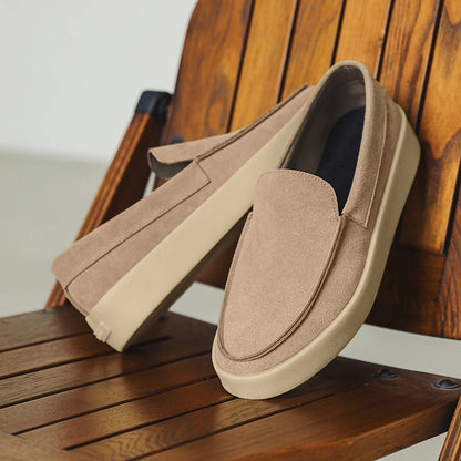 Mocassins masculinos de camurça macia, de alta qualidade, sapatos baixos, leves e confortáveis, para dirigir, verão, sapatos casuais