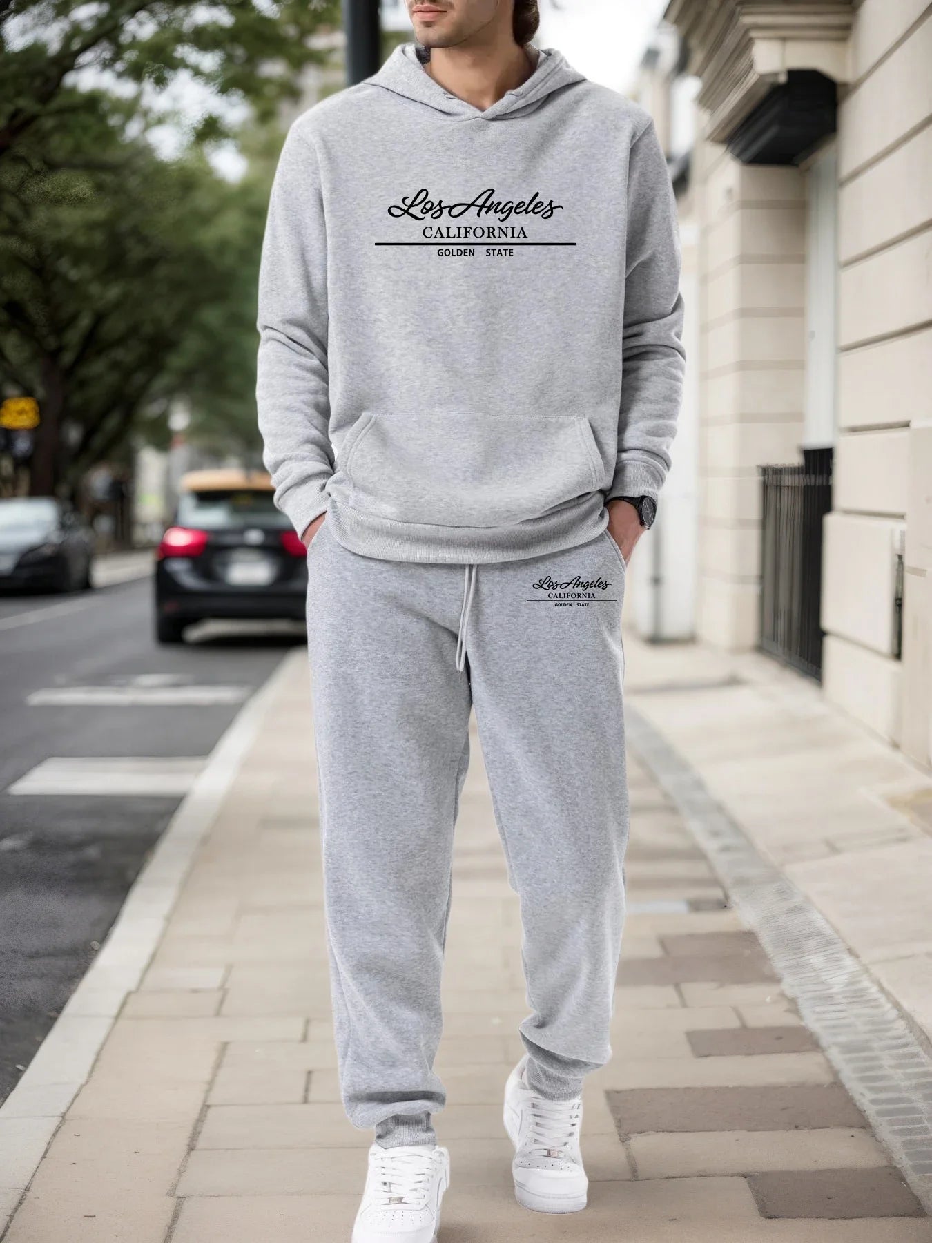 Mens Tracksuit Daily Casual Hooded Sweatshirts Outdoors Sports Jogging Man Clothing Street Versatile Single Piece Hoodies Pants