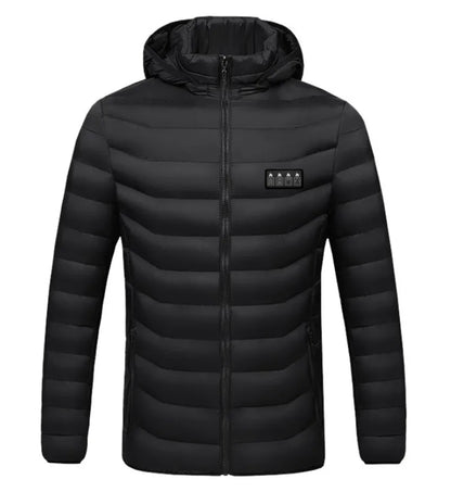 Novo inverno masculino quatro controle 21 zona aquecimento inteligente e aquecimento elegante e casual casaco de algodão com capuz (sem banco de potência)