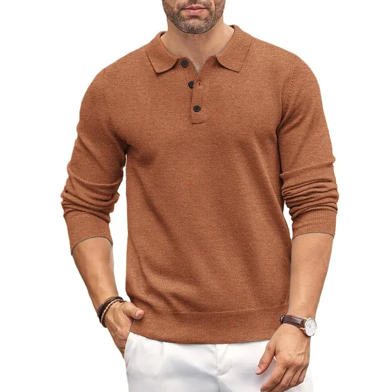 Animal jogo masculino botão polo camisas magro mock neck camisa de malha polo suéteres vestido casual jumper inverno pulôver térmico camisola