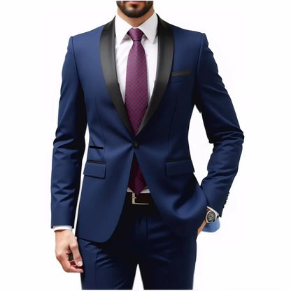 Terno de Casamento para Homens de Meia-Idade, Blazer Formal para Festa, Traje Sob Medida